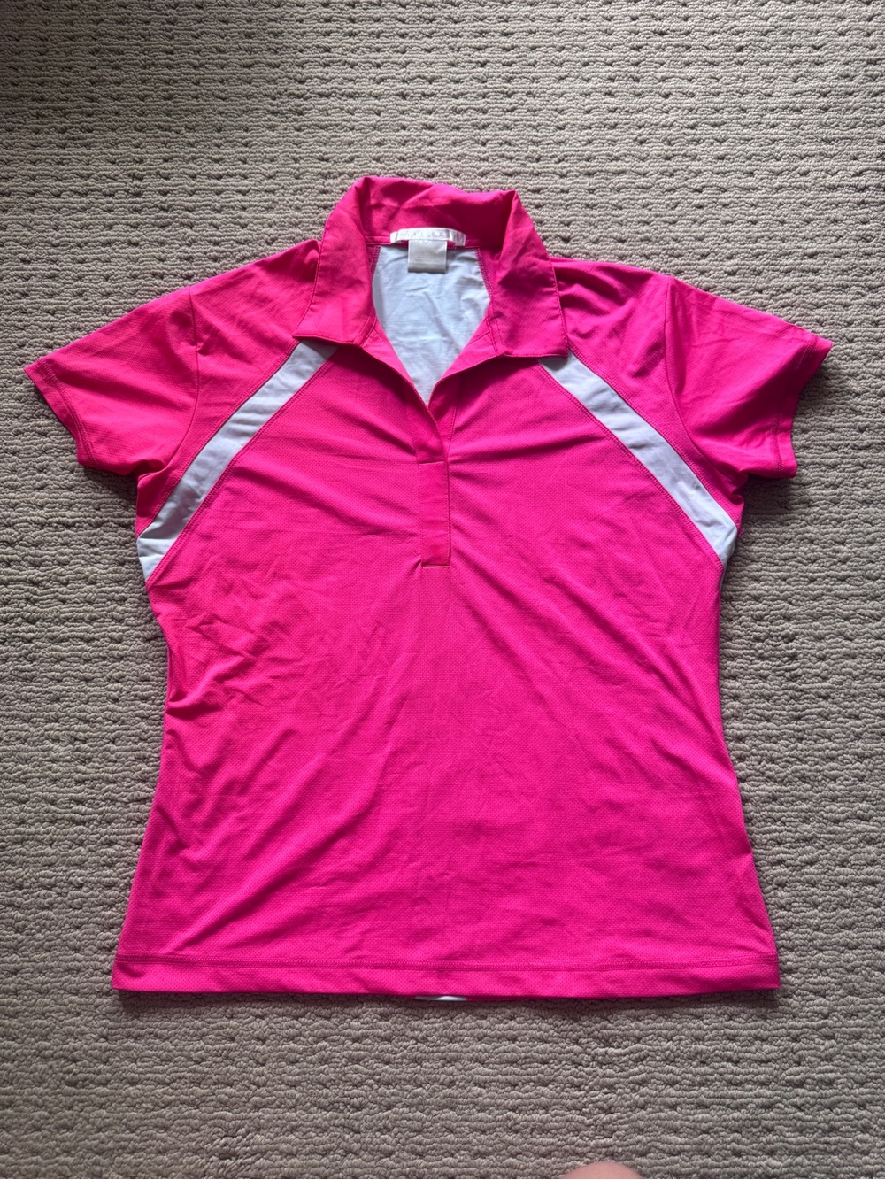 Nike Golf Hot Pink & White Dri Fit Polo Shirt Women’s Large